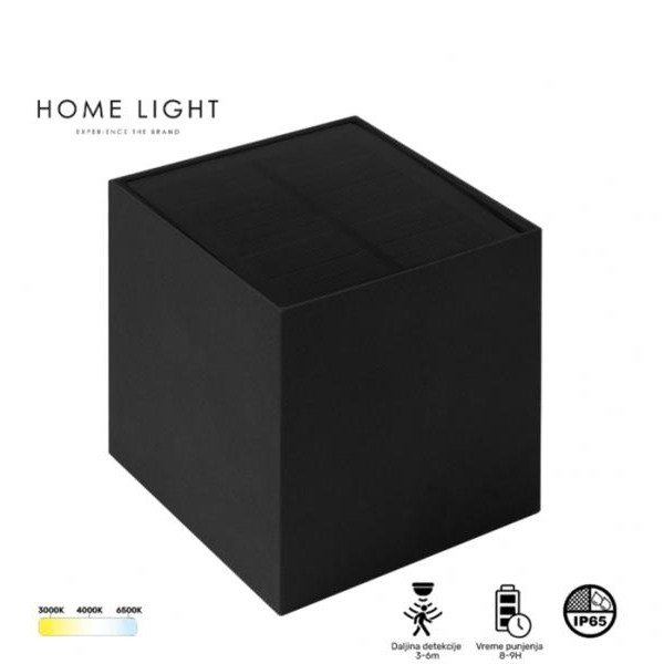 HOME LIGHT Tayo 6W 3CCT Solarna svetiljka crna