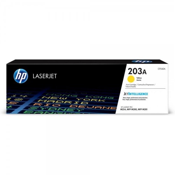 HP 203A Yellow Original LaserJet Toner Cartridge (CF542A)