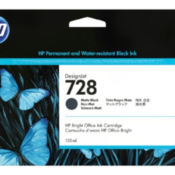 HP 728 300ml Matte Black DesignJet Ink Cartridge, F9J68A