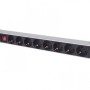 INTELLINET 19 Power Strip 8-Sockets German type produzni kabl sa zastitom crni