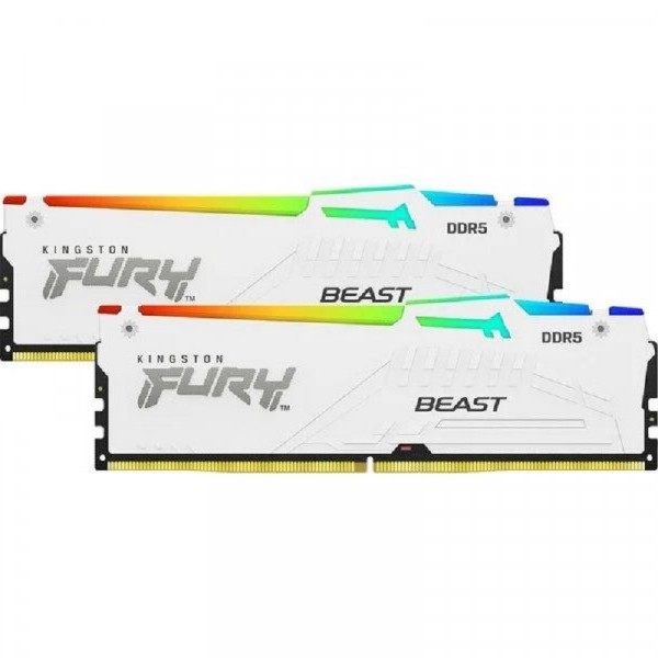 KINGSTON DIMM DDR5 32GB 2x16kit 5.600MHz FURY Beast White RGB XMP KF556C40BWAK2-32