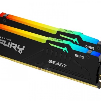 KINGSTON DIMM DDR5 64GB 2x32GB kit 6400MT/s KF564C32BBEAK2-64 FURY Beast Black RGB EXPO