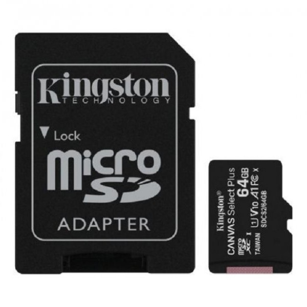 KINGSTON SD 64GB KINGSTON + SD adapter SDCS2/64GB