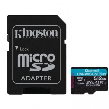 KINGSTON U3 V30 microSDXC 512GB Canvas Go Plus 170R A2 + adapter SDCG3/512GB