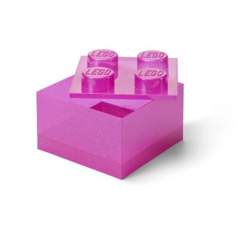 LEGO LEGO kutija za odlaganje sa poklopcem (4): Svetlucavo roze
