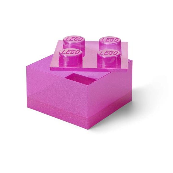 LEGO LEGO kutija za odlaganje sa poklopcem (4): Svetlucavo roze