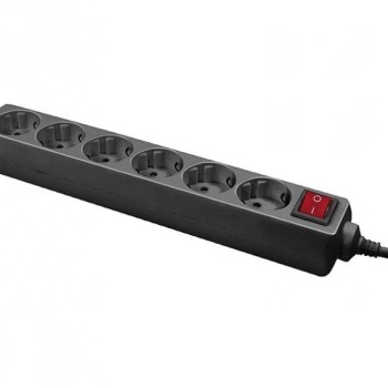 LOGILINK Produžni kabl 6 mesta, prekidač, 1.5m, crni (4791)