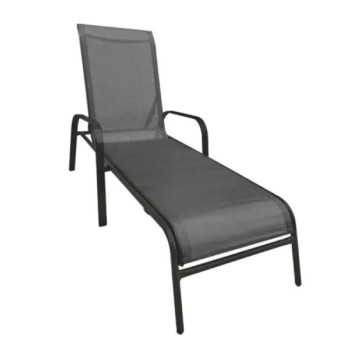 MAKAO Ležaljka metalna 200x67x44 cm siva TT 710030