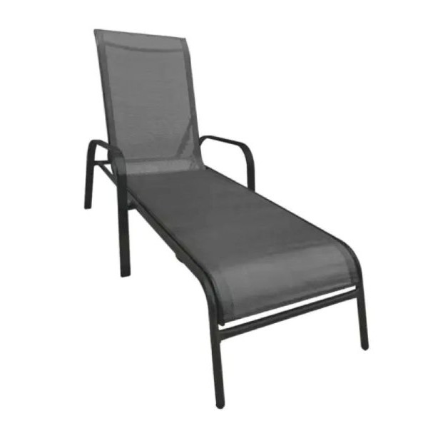 MAKAO Ležaljka metalna 200x67x44 cm siva TT 710030