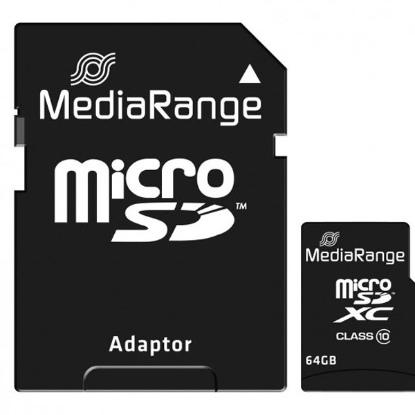 MEDIARANGE Memorijska kartica MicroSDXC 64GB MR955 + SD adapter C10