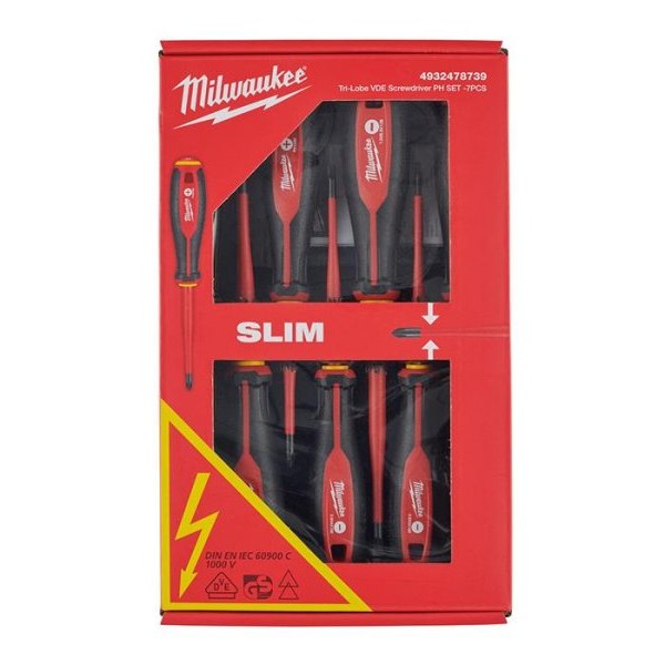 MILWAUKEE Tri-Lobe odvijači 1000V VDE Slim set 7/1 (74933)