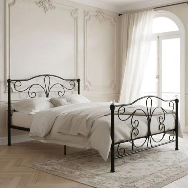 ModernHome Krevet sa metalnim ramom 160x200 cm sa podnicom Black Frame with Crystal (DNYSF333B)