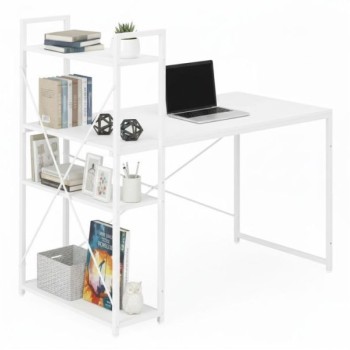 ModernHome Radni sto 120x60 cm sa policama White