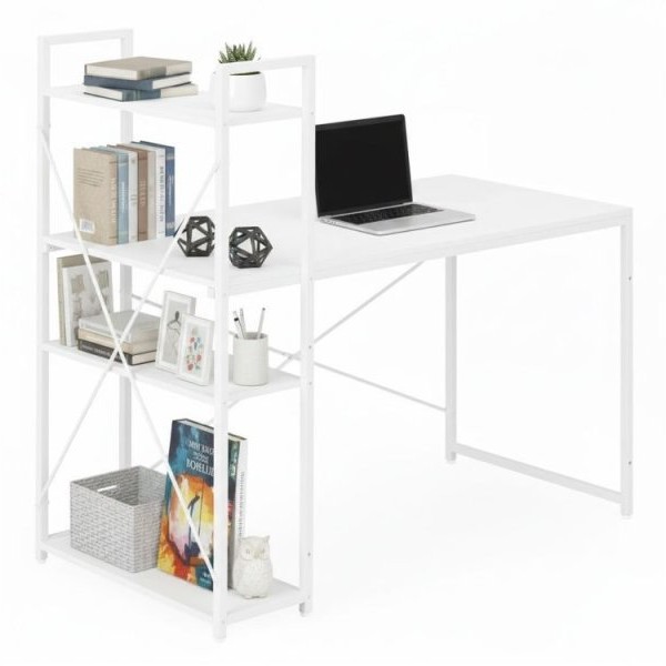 ModernHome Radni sto 120x60 cm sa policama White