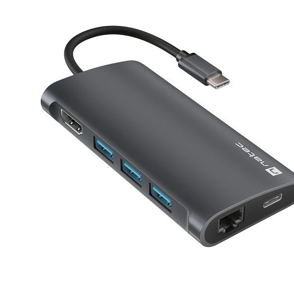 NATEC FOWLER 2 V2, USB Type-C 8-in-1 Multi-port Adapter (NMP-2162)