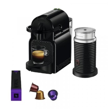 NESPRESSO Aparat za espresso kafu i za pravljenje pene od mleka Inissia Black i Aeroccino 3, A3ND40EUBK-DL