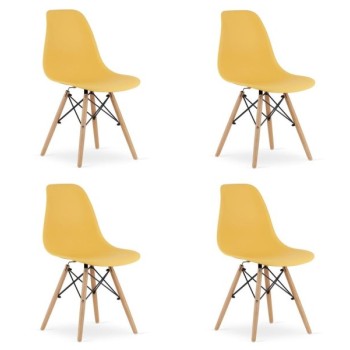 Oskar OSAKA stolica senf / prirodne noge set 4 komada