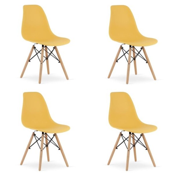 Oskar OSAKA stolica senf / prirodne noge set 4 komada