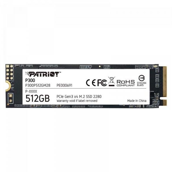 PATRIOT M.2 NVMe 512GB Patriot P300 1700MBs/1100MBs P300P512GM28