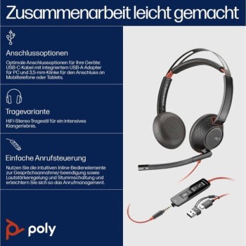 Poly Slusalice HP Poly Blackwire 5220 8X231AA