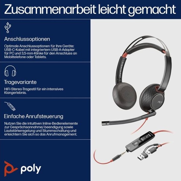 Poly Slusalice HP Poly Blackwire 5220 8X231AA