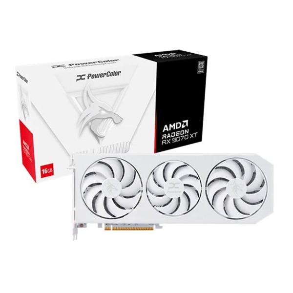 POWER COLOR Hellhound Spectral White AMD Radeon™ RX 9070 XT 16GB GDDR6 RX9070XT 16G-L/OC/WHITE