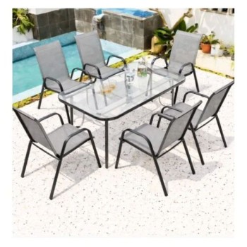 PROGARDEN Sto sa 6 stolica 001/set siva