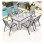 PROGARDEN Sto sa 6 stolica 001/set siva