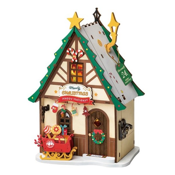 Robotime Twinkling Christmas House, drvena maketa