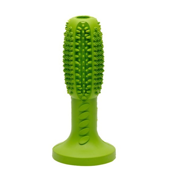 Savacoop Igračka za psa - gumena četkica za zube 6,5x14cm - zelena