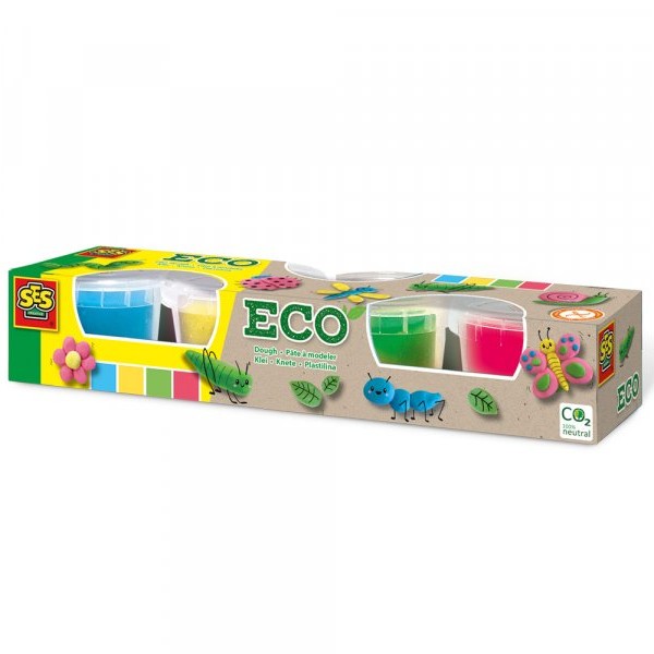 SES CREATIVE Eko plastelin u 4 boje