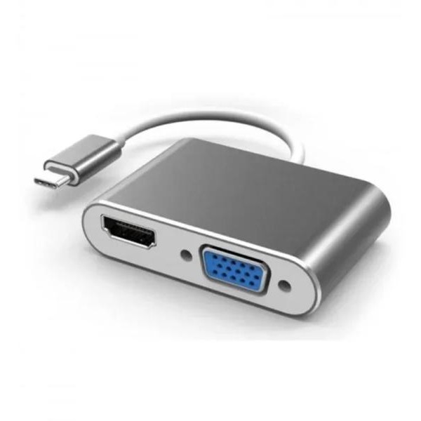 STARS SOLUTIONS Adapter Stars Solutions USB-C na HDMI/VGA sivi