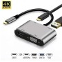 STARS SOLUTIONS Adapter Stars Solutions USB-C na HDMI/VGA/USB/PD sivi