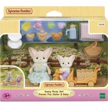 SYLVANIAN FAMILIES PICNIC SET -FENNEC FOX SISTER & BABY - (EC5698)