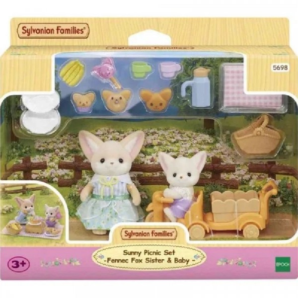 SYLVANIAN FAMILIES PICNIC SET -FENNEC FOX SISTER & BABY - (EC5698)