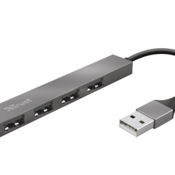 TRUST HALYX USB2.0/4xUSB/Aluminjum/siva