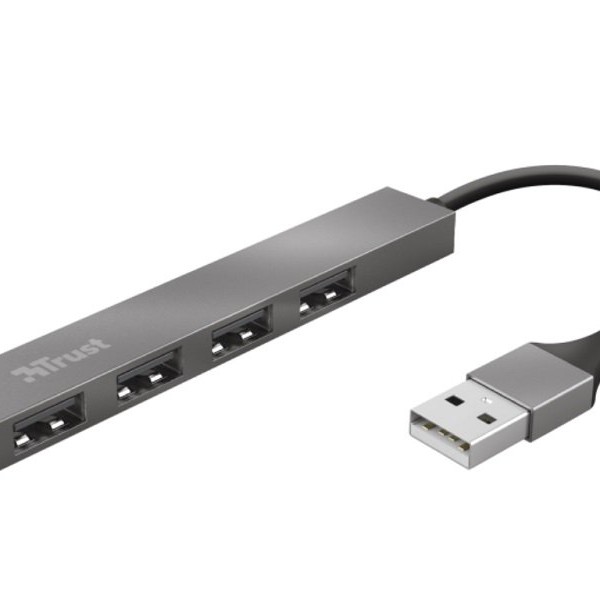 TRUST HALYX USB2.0/4xUSB/Aluminjum/siva