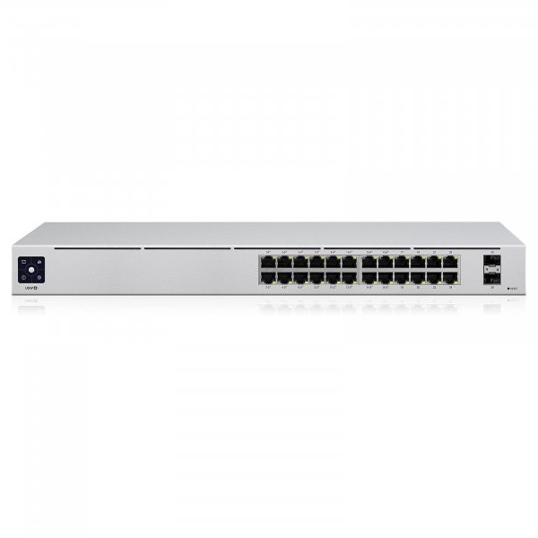 UBIQUITI USW-24-POE Gigabit Layer 2 switch. 24 x Gigabit Ethernet ports, 16 auto-sensing 802.3at PoE+ ports + two SFP ports