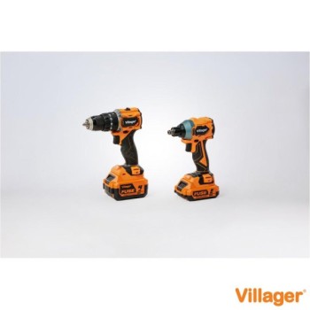 VILLAGER FUSE set bušilica VLP 5121 + odvrtač VLP 6420, baterija 1x2,0Ah,1x4,0Ah, punjač 2,4A