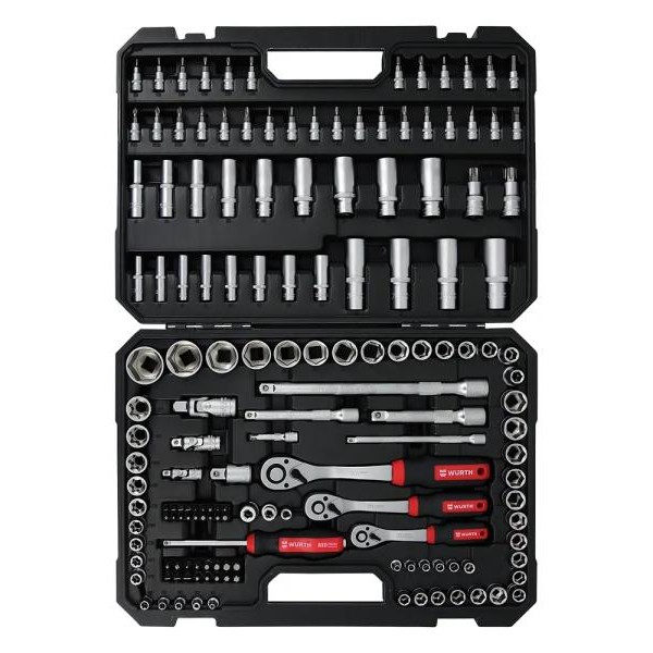 WURTH Red Stripe Set nasadnih ključeva 1/4'', 1/2'' i 3/8'', 154 komada (5763100154)