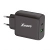 Xwave GaN45-AC GaN ultrabrzi punjač 45W USB-A + USB-C crni