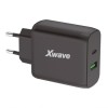 Xwave GaN65W-AC GaN ultrabrzi punjač 65W USB-A + USB-C crni