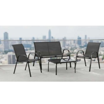 ZenGarden Baštenska garnitura sa dvosedom Lagos Black ZG 031050
