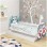 ACMA VII Krevet za decu sa dodatnom fiokom Animals White 160 x 80 cm