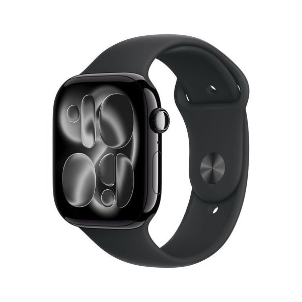 APPLE Watch S11 GPS 42mm Jet Black Aluminium Case with Black Sport Band - M/L (mequ4rk/a)