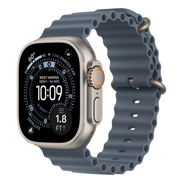 APPLE Watch Ultra 3 Cellular 49mm Natural Titanium Case with Anchor Blue Ocean Band (mewh4se/a)