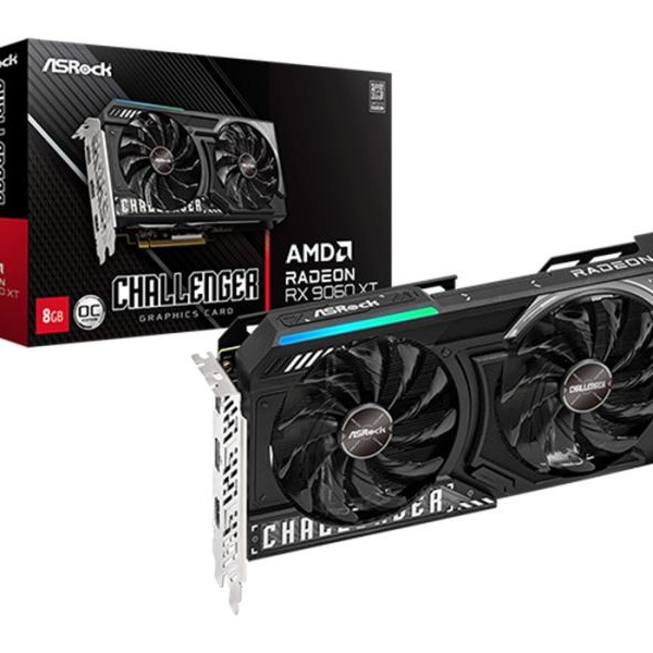 ASROCK SVGA ASrock RX 9060 XT Challenger 8GB/GDDR6/128bit/crna, RX9060XT CL 8GO