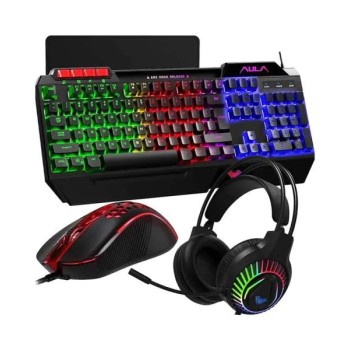 AULA Tastatura + miš + slušalice + podloga T650 RGB
