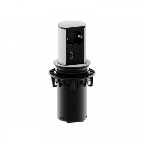 BACHMANN Elevator uvlačiva utičnica 1xšuko,1x USB punjač 5.2V/2.15A,kabl 2m 928.017