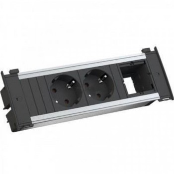 BACHMANN Napojni modul 2xšuko + 1xprazno mesto GST18 crni